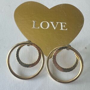 👑 Gold Double Hoop Earrings 5 for $10 jewelry sale